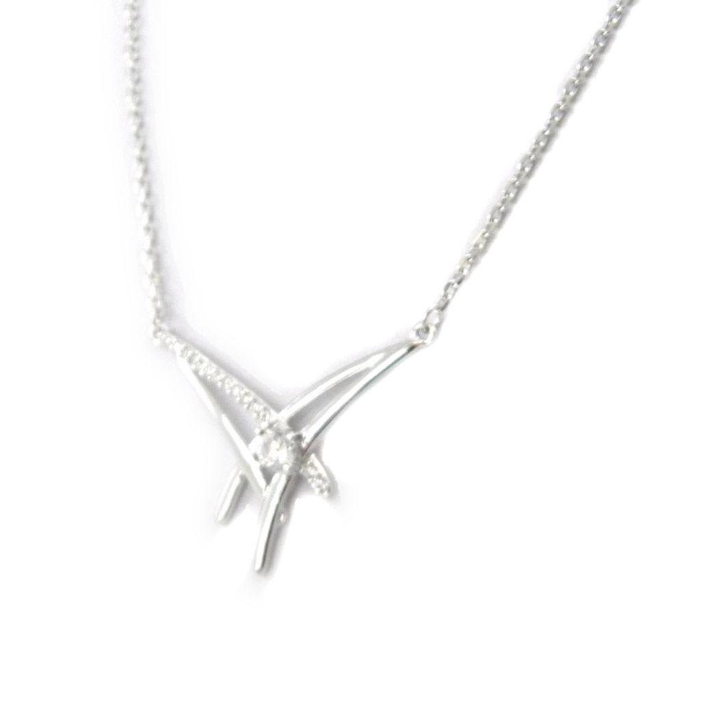 Les Trésors De Lily [I1151] - Серебряное колье "Скарлетт" серебристо-белое (родиевое покрытие) - 30х20 мм