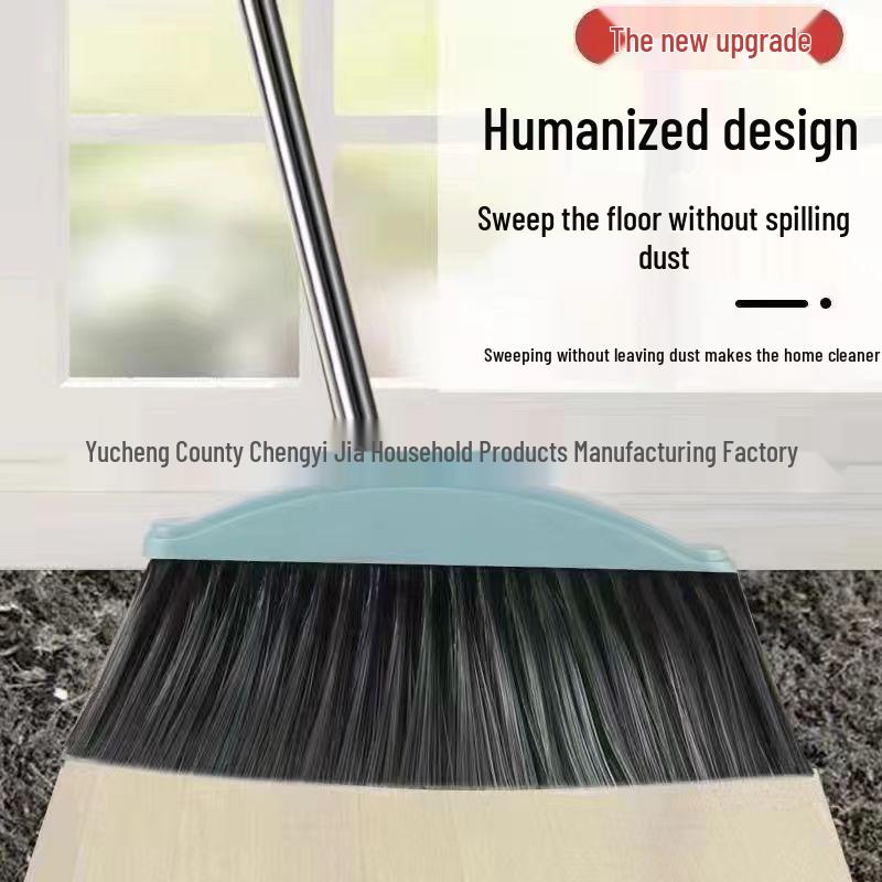 Influencer Household Broom & Dustpan Set: Non-Stick Hair Sweeping, Squeegee & Garbage Shovel.