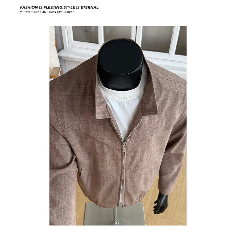 Hong Kong Style Loose Fit Men S Plus Size Long Sleeve Jacket