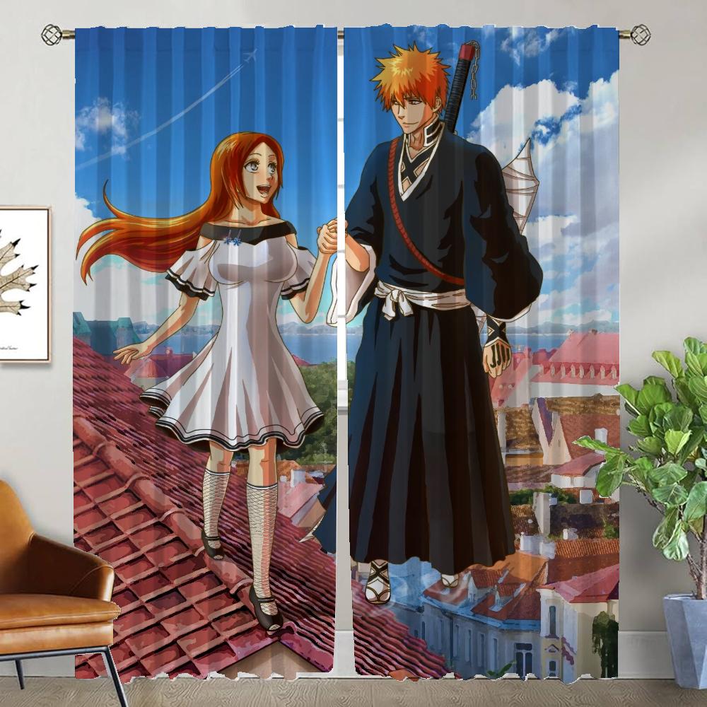 BLEACH Blackout Curtain for Room 2 Panel Curtains Детская комната Домашний интерьер Шторы Хэллоуин Украшения Разделительные жалюзи Гостиная