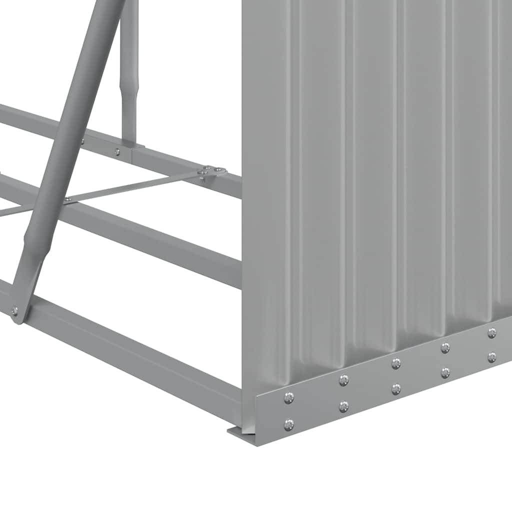 Firewood Storage Rack Light Gray 234x45x100 cm Galvanized Steel