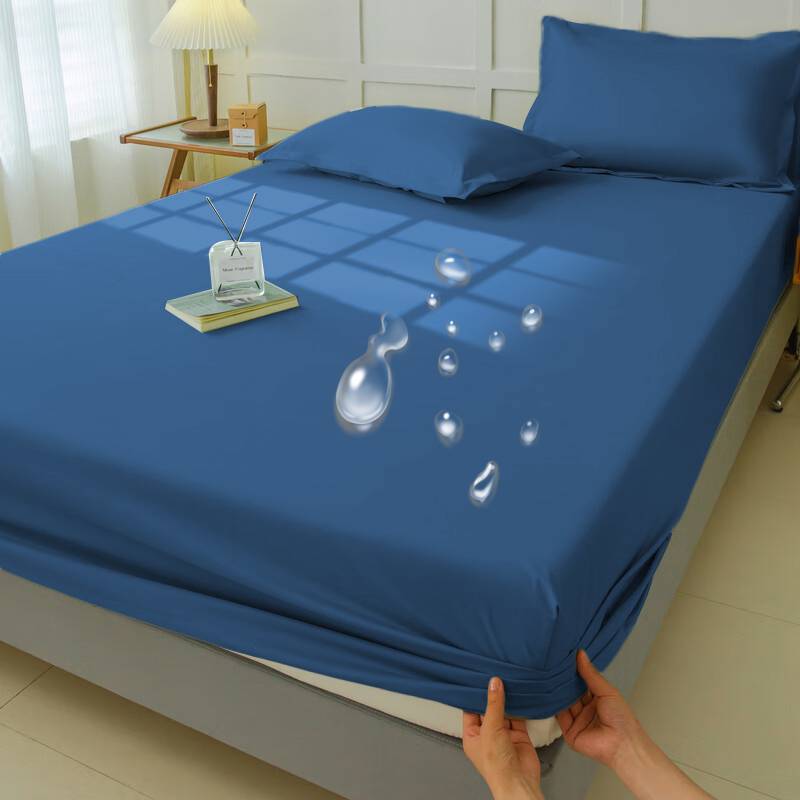 Водонепроницаемая простыня на резинке, постельное покрывало, простыня, однотонная, для матраса, мягкая, дышащая, бесшумная, с глубоким карманом, большого размера