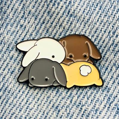 Новая эмалированная булавка с изображением милых кроликов, металлический соединитель, подарок на день рождения, 1 шт.
