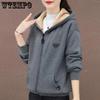 New Women's Autumn/Winter Large Hooded Loose Top with Plush Thickened Warm Coat