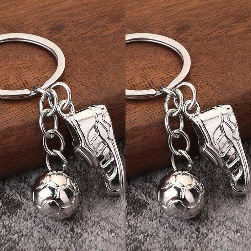 Classic 2Pcs Per Pack Football Sneakers Keychain Unisex Car Backpack Charm Pendant Decoration Accessories For Sports Enthusiasts