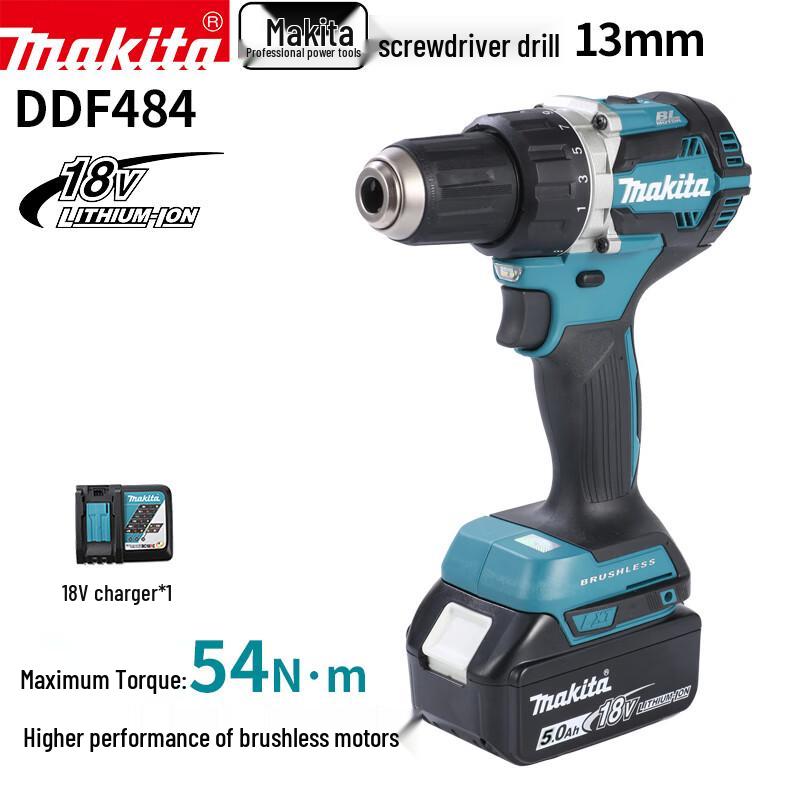 Makita DDF484 18В Бесщеточная дрель-шуруповерт Вилка CN (адаптер в комплекте)
