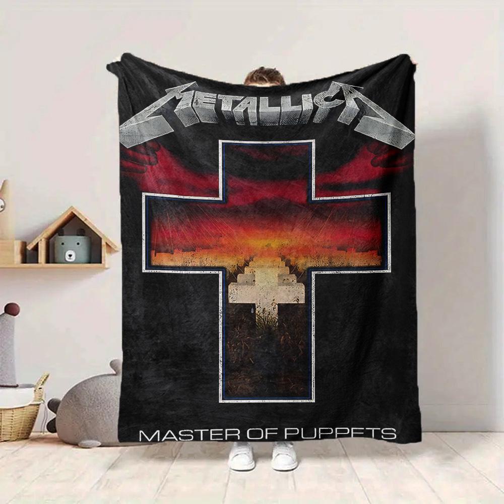 1 шт. Фланелевое одеяло Metallica [Уютное плед] Для дивана, кровати, путешествий, кемпинга, гостиной, офиса, дивана, кресла и кровати
