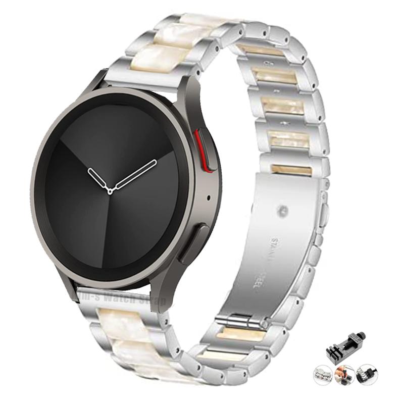 20 мм 22 мм металлический + полимерный ремешок для Samsung Galaxy Watch 5 Pro 4 3 классический ремешок 40 мм 44 мм 42 мм 46 мм 45 мм Active 2 ремешок на браслет