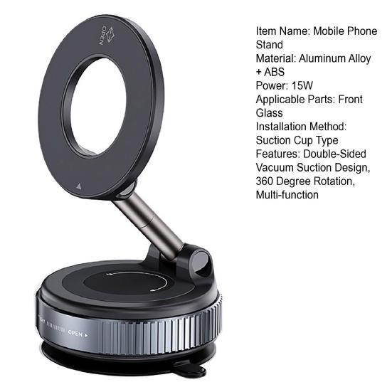 Магнитное автомобильное крепление Yousheng, складной держатель для телефона, вращающийся на 360 градусов, двухсторонняя вакуумная присоска для смартфонов с диагональю 4,7 дюйма и выше