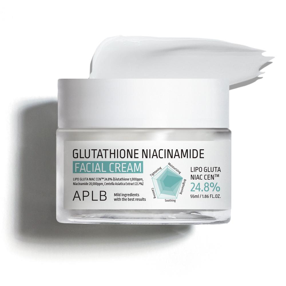 APLB Glutathione Niacinamide Facial Cream 55ml Korean Skincare Brightening Moisturizing Centella Cream All Skin Types