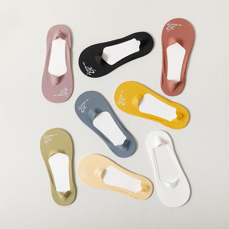 Летние женские тапочки с низким вырезом, бесшовные шелковые носки-лодочки, силиконовые нескользящие ультратонкие дышащие невидимые носки