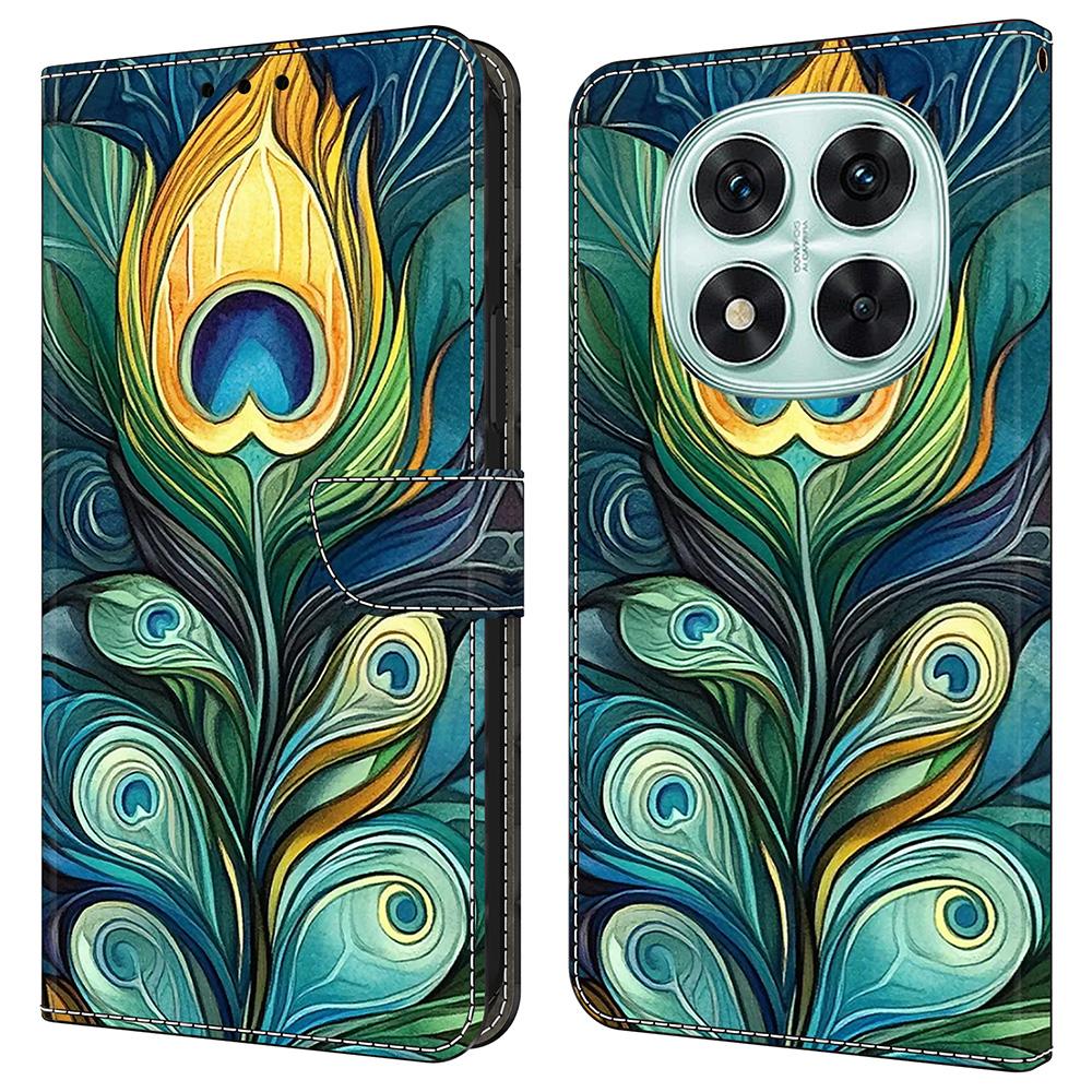 Для Xiaomi Redmi Note 14 Pro 5G/Poco X7 5G Кожаный чехол с печатью узора Кошелек Подставка Флип-чехол для телефона