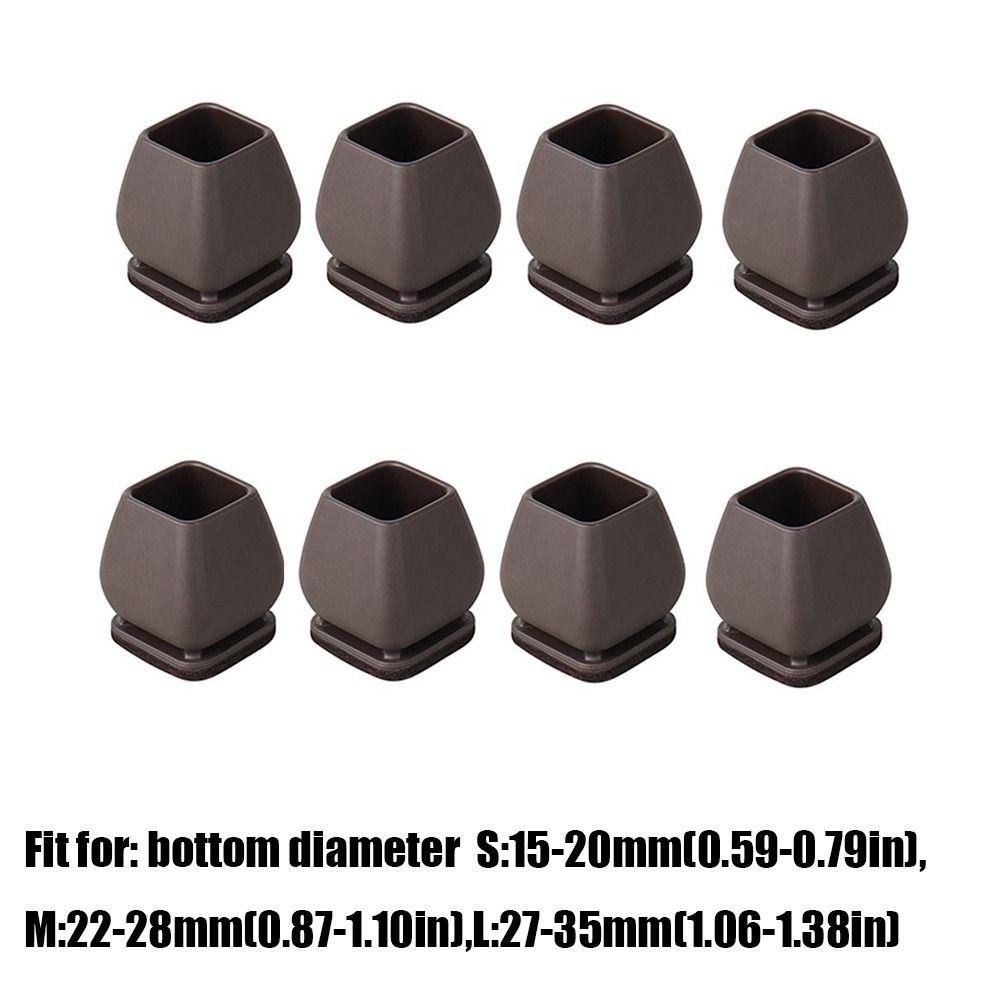 With Thick Wrap Felt Pads Chair Foot Cover Reduce Noise Round/Square Chair Leg Floor Protector Dark Brown Non-slip