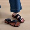 Beautiful Retro with Skirts, Two Thick-soled Open-toed Sandals, Women's Head with Cool Slippers for Summer Wear