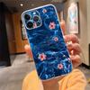 Чехол для телефона Для iphone 17ProMax 17 Pro Air 16 15 14 13 Pro Max 16 15 14 13 Pro 15Plus Синий Морской Цветок Вода