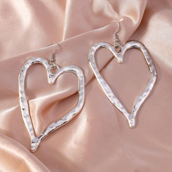 1 Pair Love Earrings Retro Exaggerated Style Polished Zinc Alloy Hook Earrings Party Club Cosplay Hanging Earrings Ear Jewelry