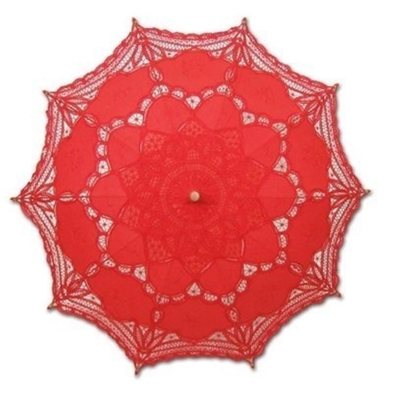 Модная кружевная зонт-трость от солнца Вышивка Белая Свадебная Ombrelle Dentelle Parapluie Mariage