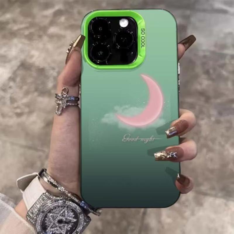Модный ударопрочный розовый чехол-луна для iPhone 17, 16, 15 Pro, 13 Pro Max и 12X