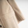 Maslan Autumn/Winter Versatile Solid Color Double Breasted Lapel Loose Slimming Mid Length Woolen Jacket