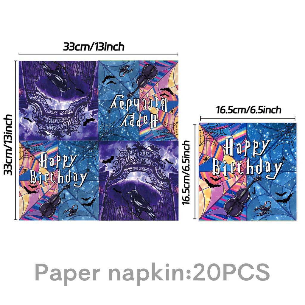 Wednesday Themed Party Supplies Birthday Decorations Wednesday Tableware Party Atmosphere Arrangement Banner Props