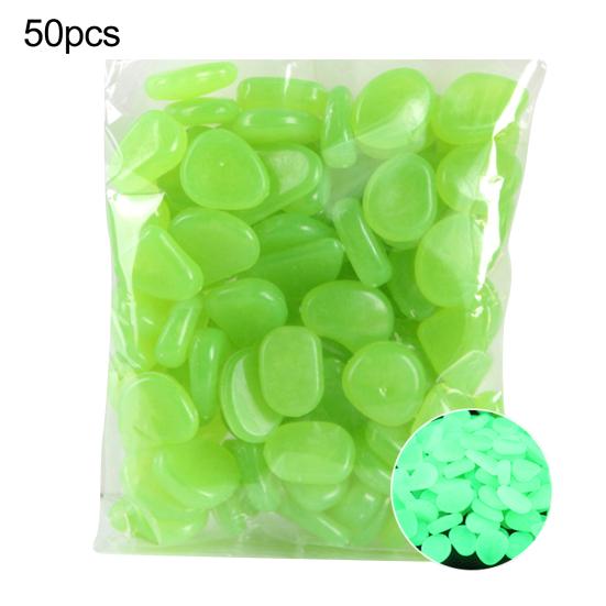 50Pcs Cobblestone Irregular Shape Eco-friendly Aquarium Decor Luminous Craft Glow Pebbles for Potting