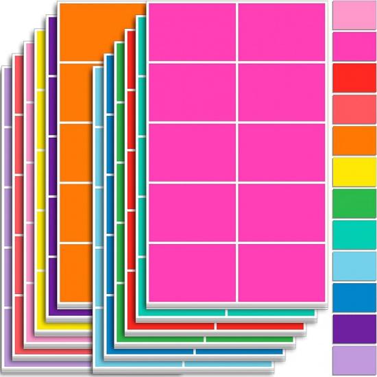 YSHIHE Colored Labels Stickers 3 x 2 Inch Rectangular Moving Labels 8 Colors Large Color Coding Labels - 240 Pack