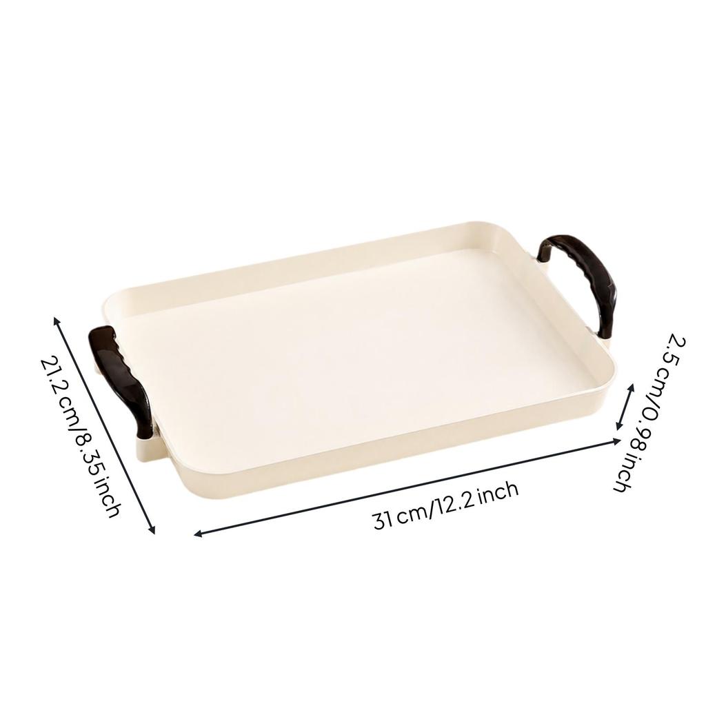Rectangular Serving Tray with Handles Impact-Resistant