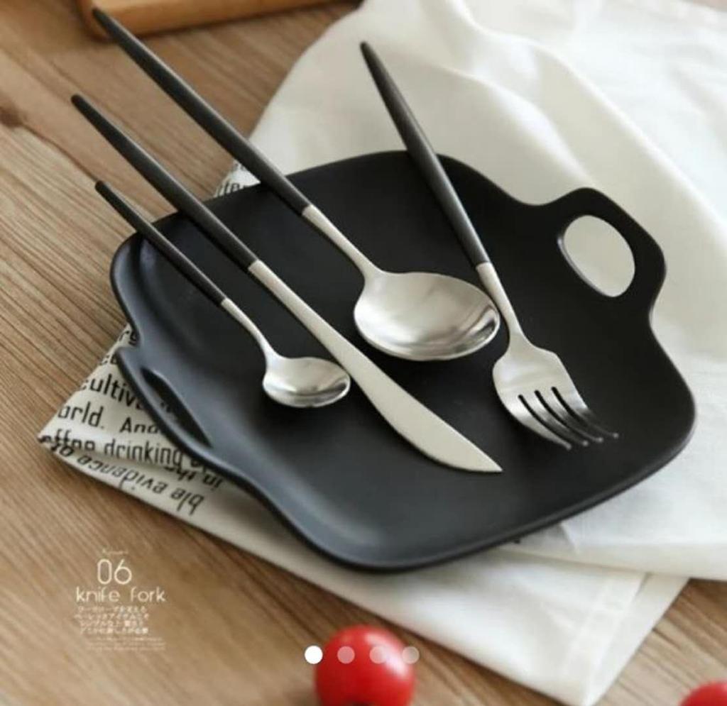 Cesa Beams Cutlery Cutlery Set Stylish Cutlery Gold Cutlery Nordic Camping Spoon Fork Knife Teaspoon Cake Fork Chopsticks Stainless Steel Dinner