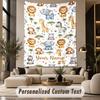 Wildlife Animals (81) Theme Personalized Tapestry Custom Name Text Wall Hanging Tapestry Home Background Decoration