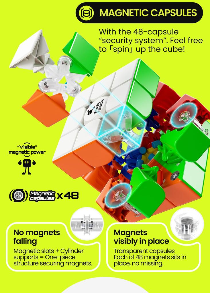 GAN Swift 3x3 Maglev 3x3 Cube with Competition 3D Puzzle [With Pouch/genuine Product] Magnet, Stickerless,