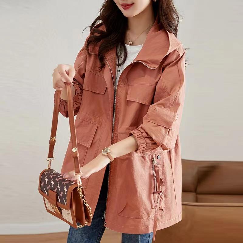 Trench Coat Women Spring Autumn Korean Mid Long Loose Women Overcoat Windbreaker Female Outerwear
