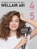 Фен A01 WELLAIR 1600 Вт, 3 скорости, количество насадок 5, металлический серый, серый