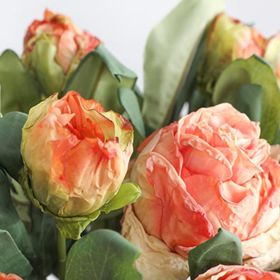 Искусственное растение, винтажный многоразовый легкий, практичный, имитация 2 головок, ретро пион, искусственный цветок, декор для гостиной