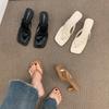 Sandals Pinch-in Flip-flops Fairy Shoes Summer Wear 2025 New Simple Toe High-heeled Sandals