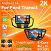 Android 14 Carplay Auto для Ford Transit 2013 - 2018 Автомобильный радиоприемник 4G+WIFI Плеер Мультимедиа стерео Навигация Видео Головное устройство GPS