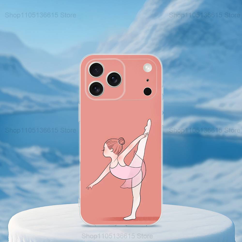 Ballet Art Girl Cute Case For iPhone 17,11,12,13,16,14,15,Pro,Max,Plus,X,XS,XR,SE,Mini Transparent Soft Silicone