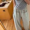 Women's Cotton Linen Striped Pants: Summer 2025 Casual Wide-Leg, Loose-Fit, Small Size