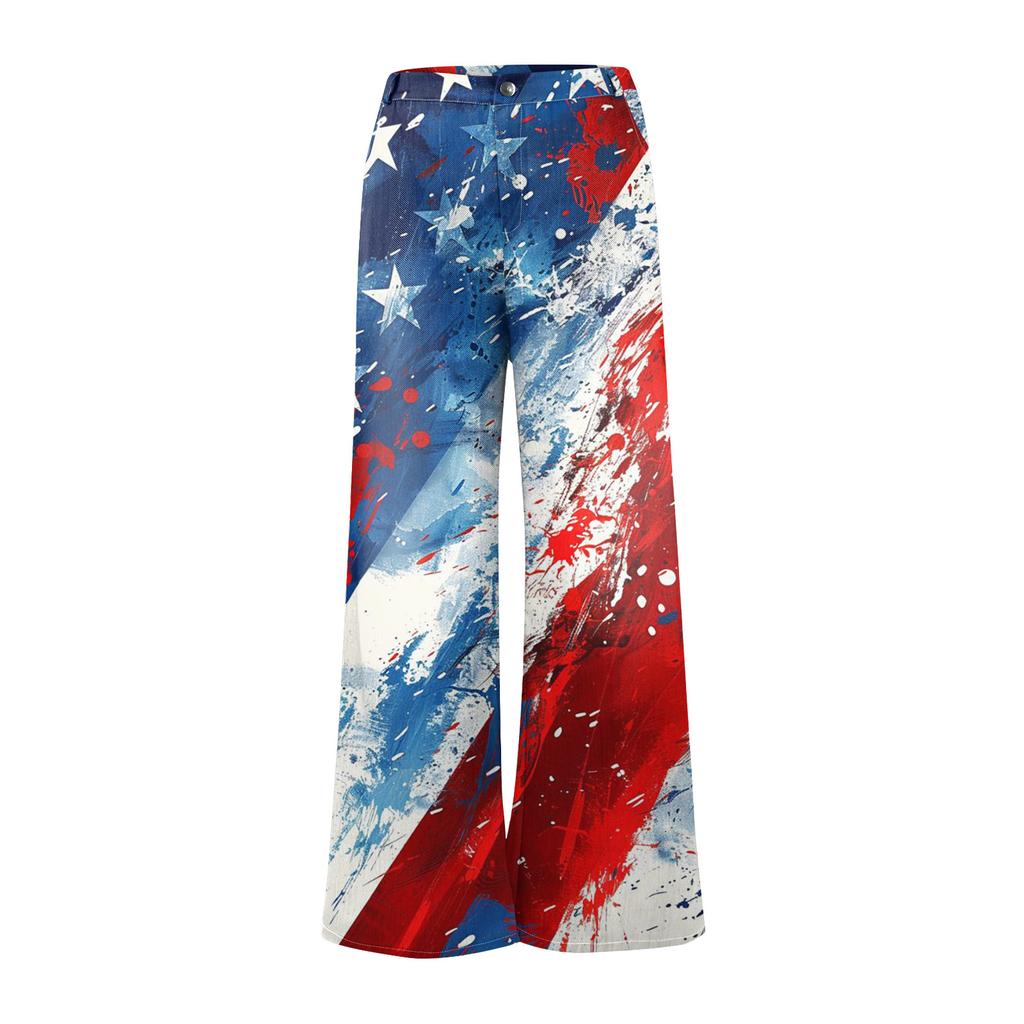 Широкие расклешенные джинсы для женщин с карманами, мешковатые брюки с винтажным цветочным принтом и высокой талией, свободные брюки