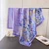 Lavender Imitation Silk Printing Large Square Scarf Silk Scarf Shawl Headscarf Beach Scarf Neck Protection Scarf