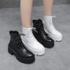 Autumn Winter Ankle Boots for Women Fashion Motorcycle Boots Chunky Heels Casual Lacing Round Toe Platform Boots Shoes Female