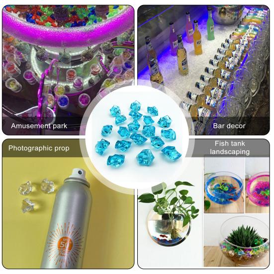 1 упаковка, сверкающий акриловый наполнитель для аквариума с драгоценными камнями, яркие полированные реалистичные наполнители для ваз неправильной формы, искусственные ледяные камни