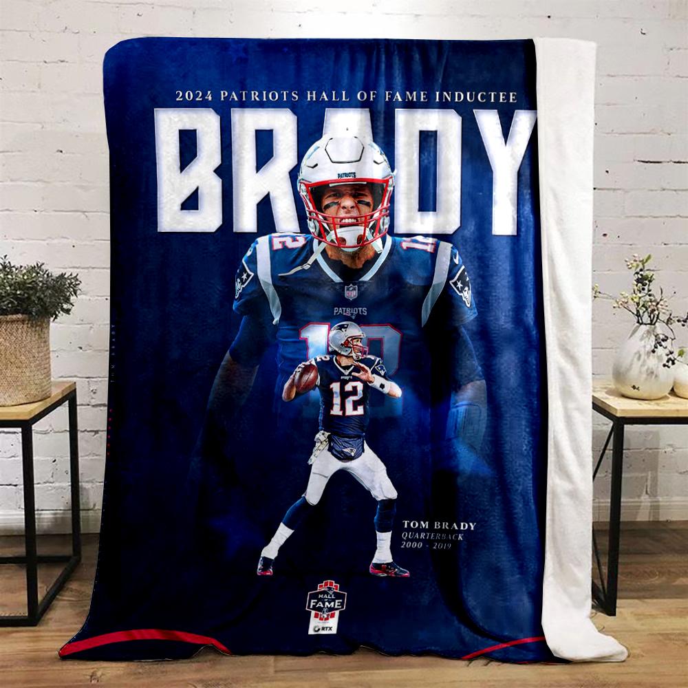 "Tom Brady NFL Tribute Blue warm quilt- Flannel blanket for bedroom, living room, sofa, and nap