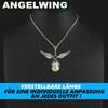 ANGELWING Ожерелье с крыльями ангела, подвеска в виде золотого снитча с крыльями и медальоном в виде часов