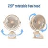 6-Inch USB Rechargeable Mini Fan with Night Light for Desktop, Office, Dorm