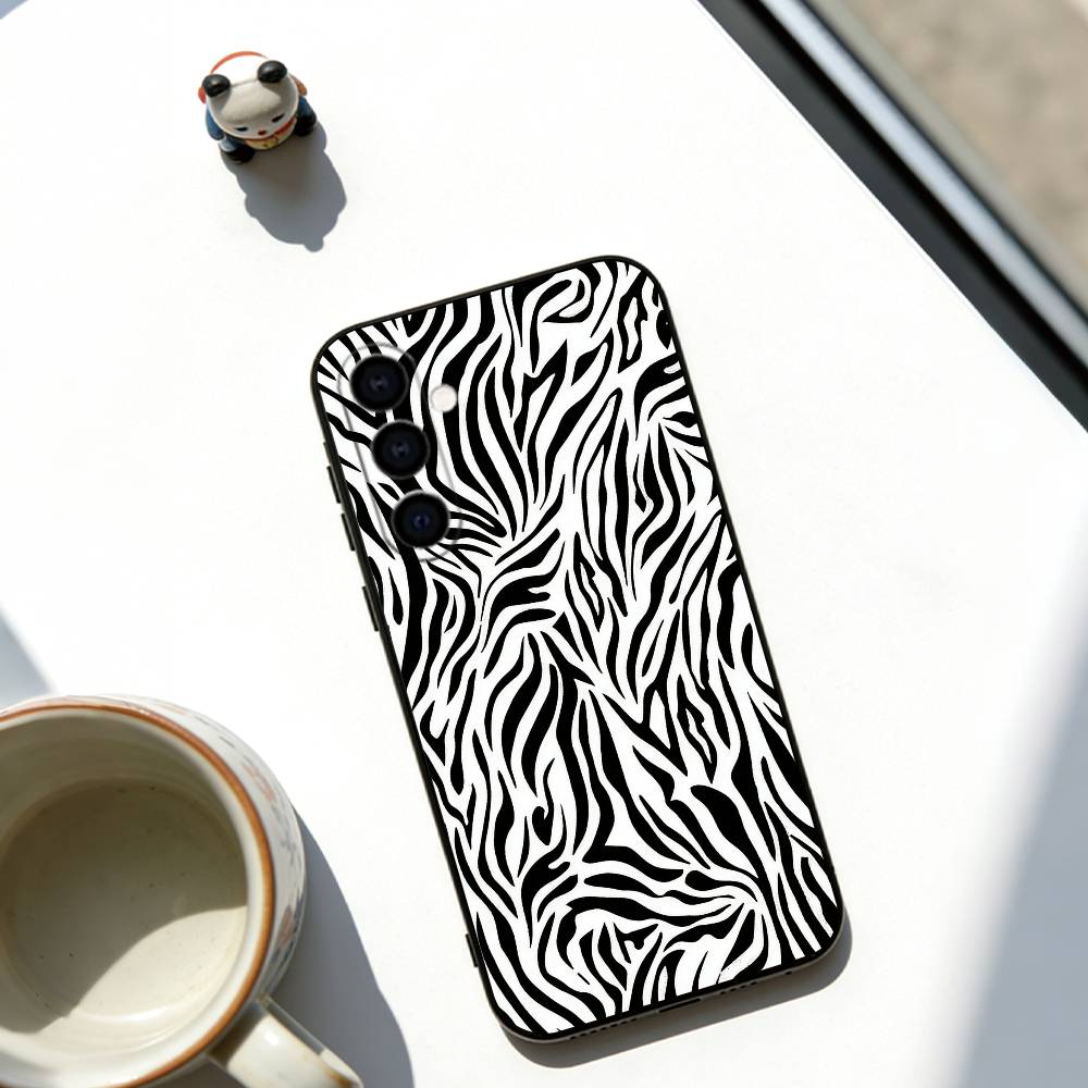 Чехол для телефона с принтом зебры, черный силикон, мягкий, для Samsung Galaxy A73, A72, A71, A70, A53, A52, A51