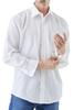 Valeria White Dress Business Striped Dobby Long White Top 1 Men's Shirt, Shirt, Shirt, Weave, Casual, Sleeve, (Size M, Shirt)