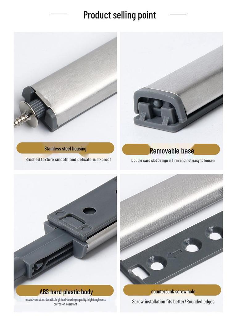 Магнитная защелка Kinnate без ручки из нержавеющей стали для кухонных, платяных и гардеробных дверей