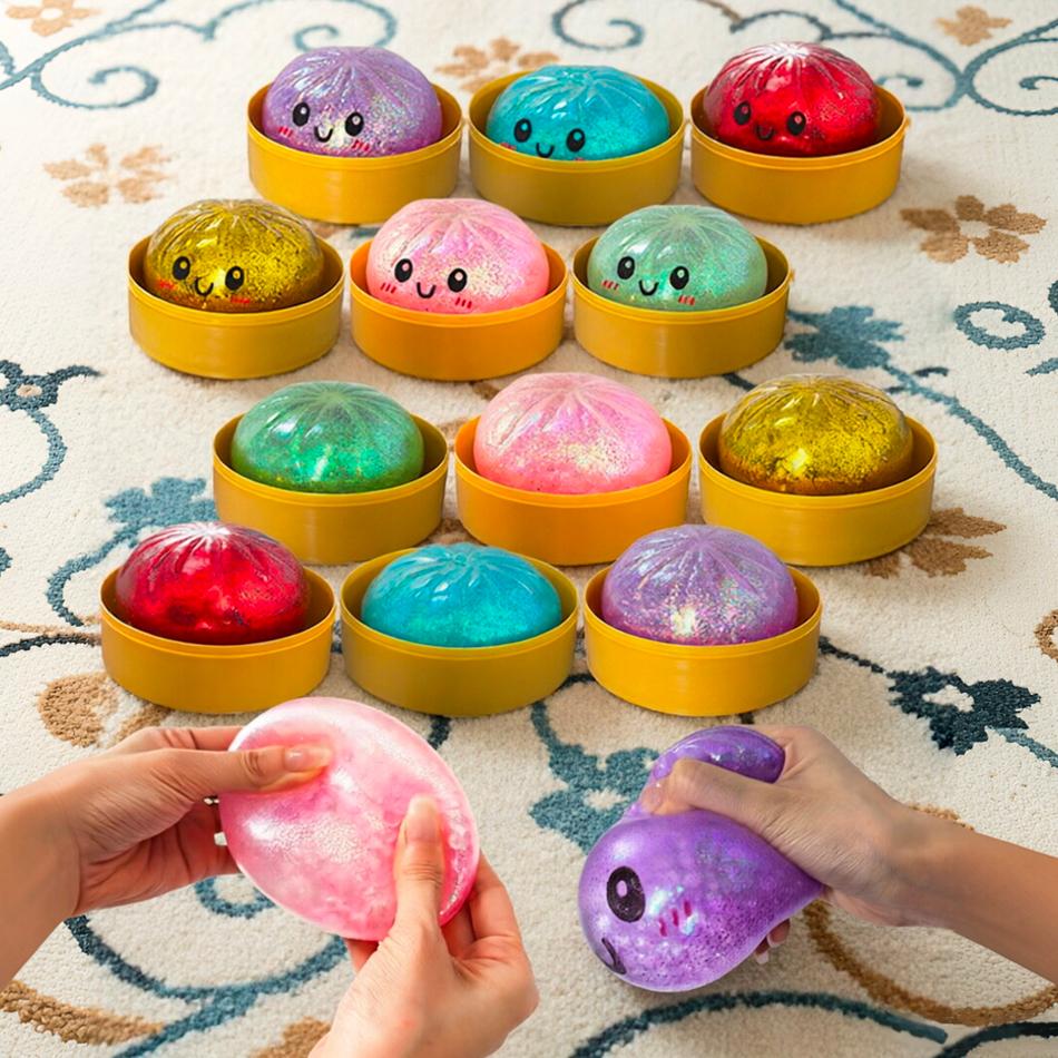 Сенсорная игрушка-пельмень Сквиши Мячик-антистресс Высокоэластичный Мягкий Сжимаемый Декомпрессия Моделирование баоцзы Снятие стресса Подарки на день рождения