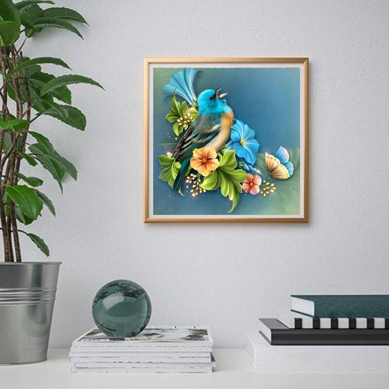 Птица своими руками и; Цветок 5D Алмазная Картина Полная Круглая Дрель Стразы Алмазная Вышивка Крестом Мозаика Настенное Искусство Домашний Декор