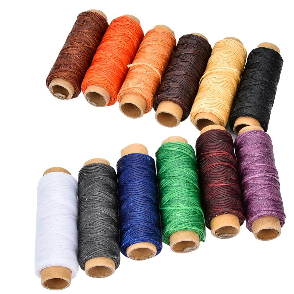 12pcs 150D Leather Sewing Thread 55 Yards Per Spool Hand Stitching Thread Bookbinding
